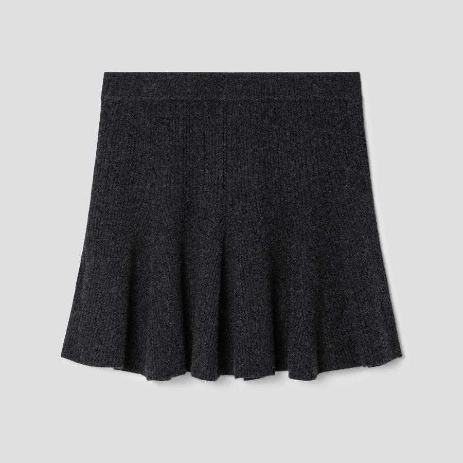 GANNI Cashmere Mix Mini Skirt – Ash