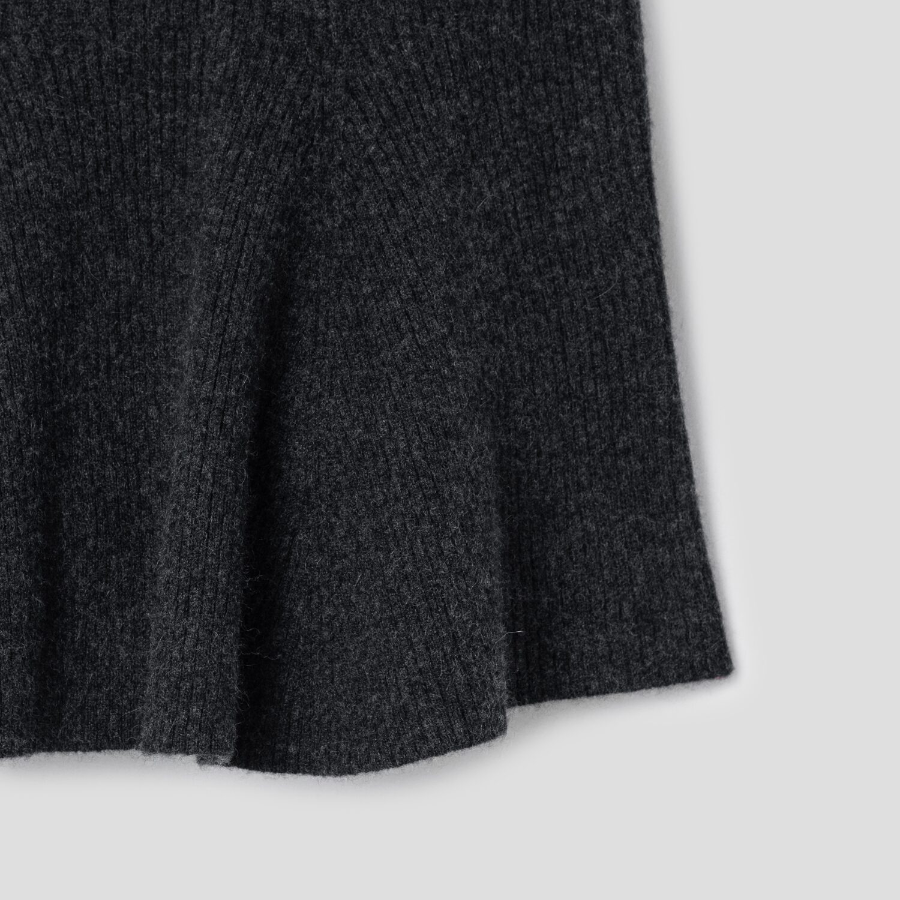 GANNI Cashmere Mix Mini Skirt – Ash