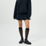 GANNI Heavy Fleece Mini Skirt – Navy