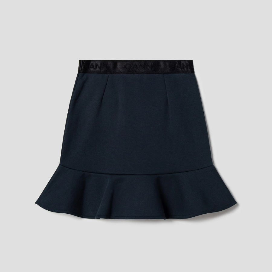 GANNI Heavy Fleece Mini Skirt – Navy