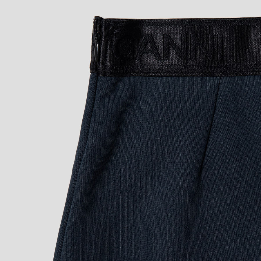 GANNI Heavy Fleece Mini Skirt – Navy