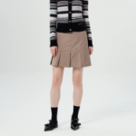 GANNI Drapey Melange Mini Skirt – Beige