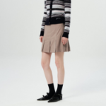 GANNI Drapey Melange Mini Skirt – Beige