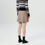 GANNI Drapey Melange Mini Skirt – Beige