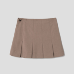 GANNI Drapey Melange Mini Skirt – Beige