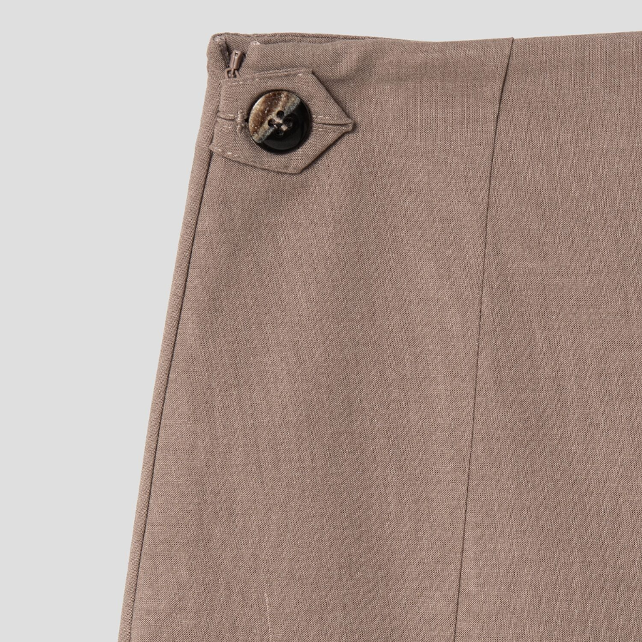 GANNI Drapey Melange Mini Skirt – Beige