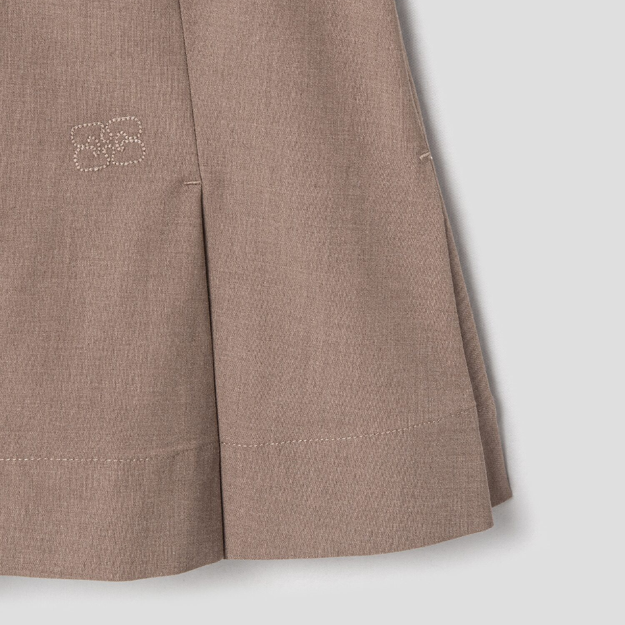 GANNI Drapey Melange Mini Skirt – Beige