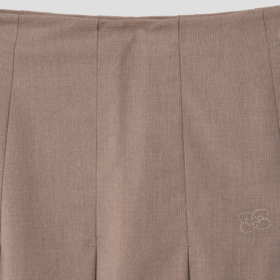 GANNI Drapey Melange Mini Skirt – Beige