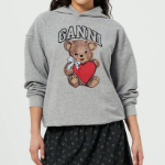 GANNI [EXCLUSIVE] Isoli Bear Oversized Hoodie – Ash