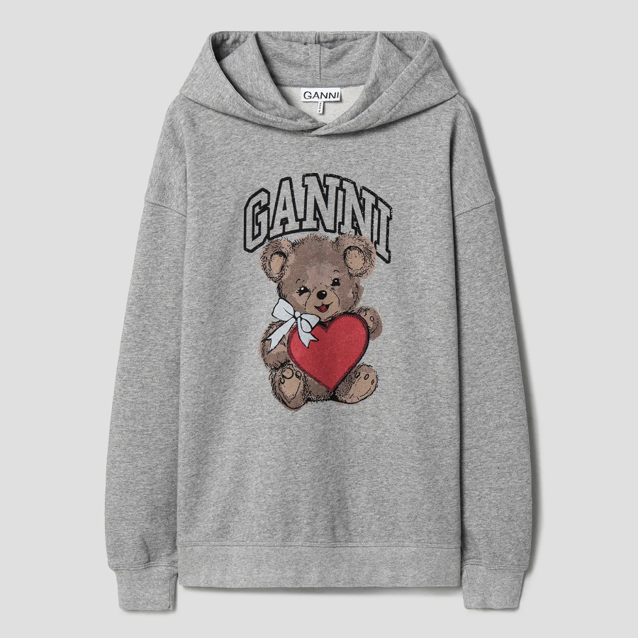 GANNI [EXCLUSIVE] Isoli Bear Oversized Hoodie – Ash