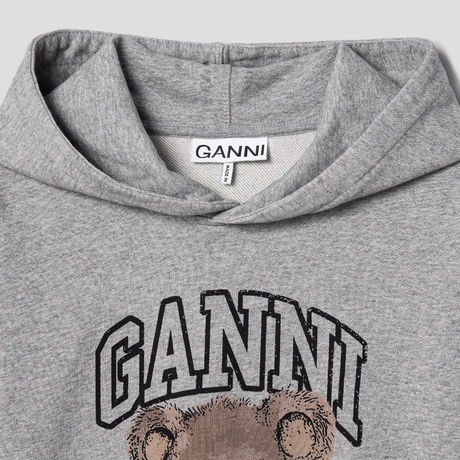 GANNI [EXCLUSIVE] Isoli Bear Oversized Hoodie – Ash