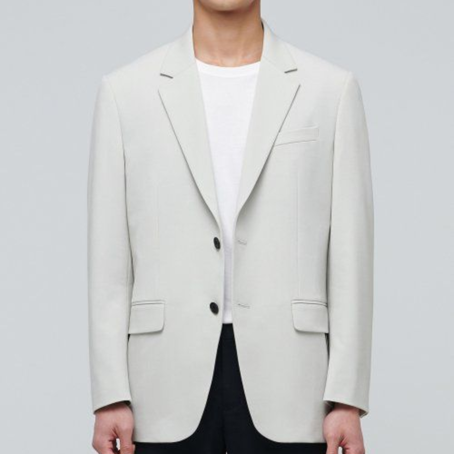 Relaxed Basic Blazer — Dusty Cream