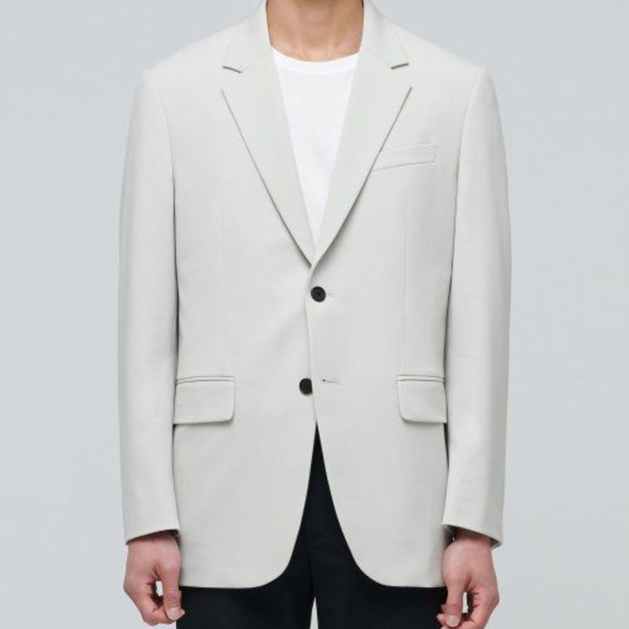 Relaxed Basic Blazer — Dusty Cream