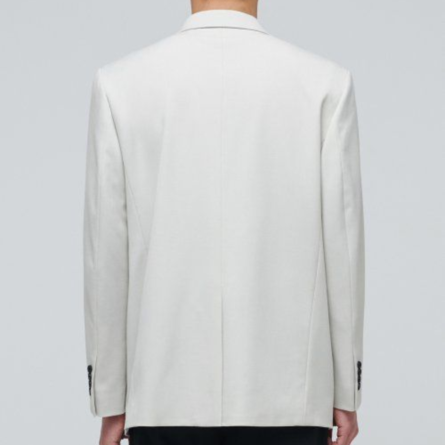 Relaxed Basic Blazer — Dusty Cream
