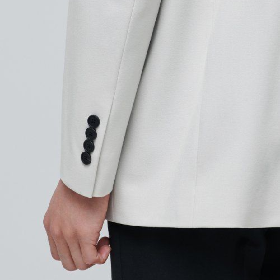 Relaxed Basic Blazer — Dusty Cream