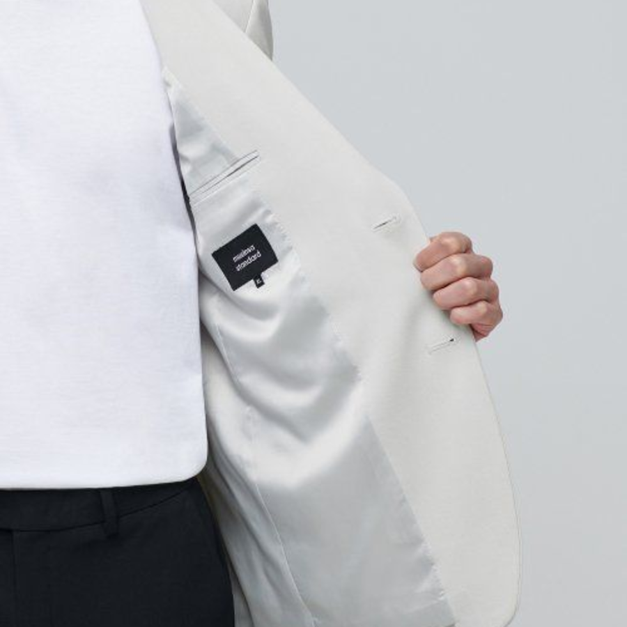 Relaxed Basic Blazer — Dusty Cream