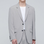 Lightweight Relaxed Basic Blazer — Light Grey