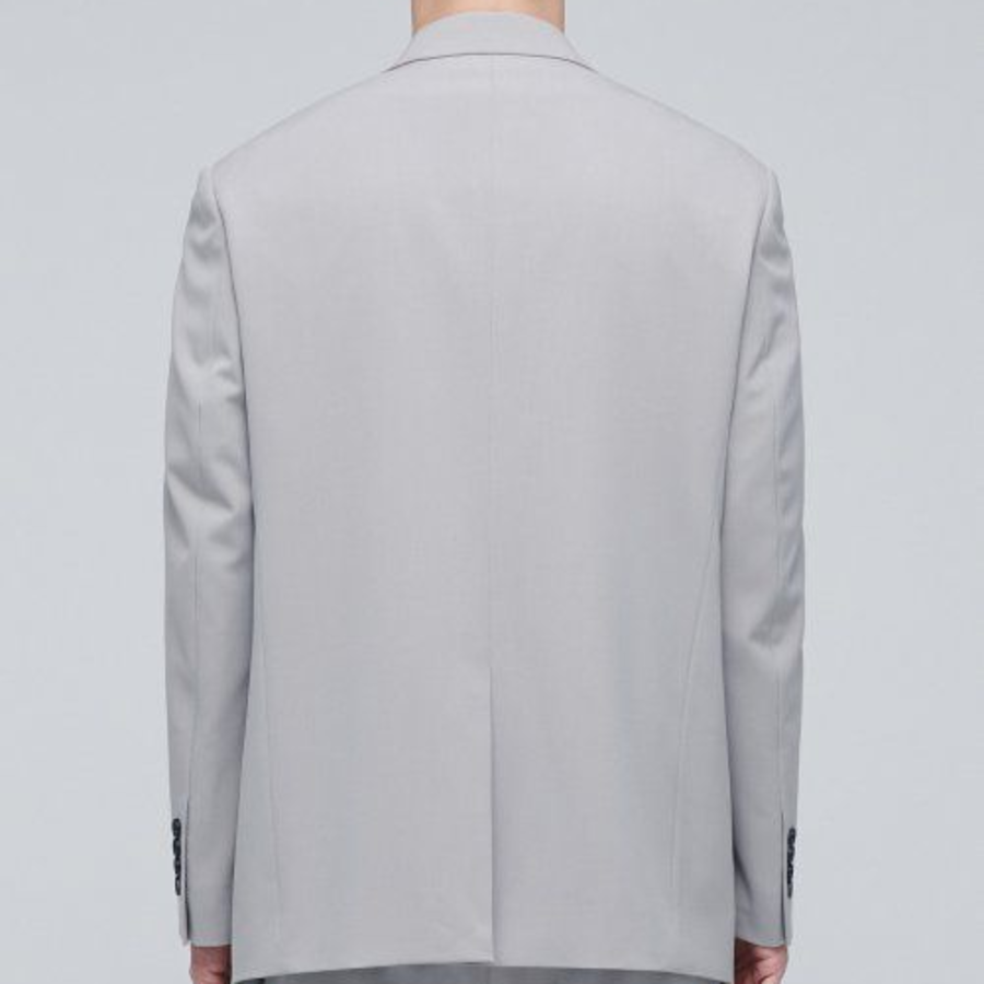 Lightweight Relaxed Basic Blazer — Light Grey