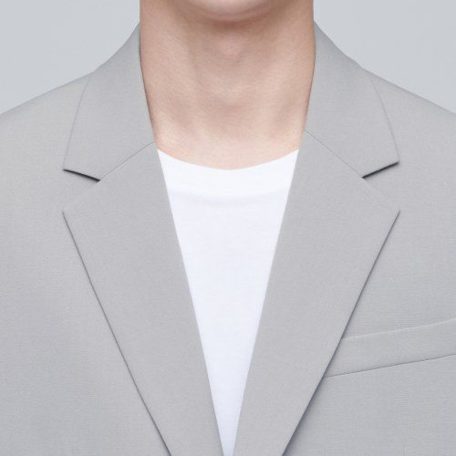 Lightweight Relaxed Basic Blazer — Light Grey