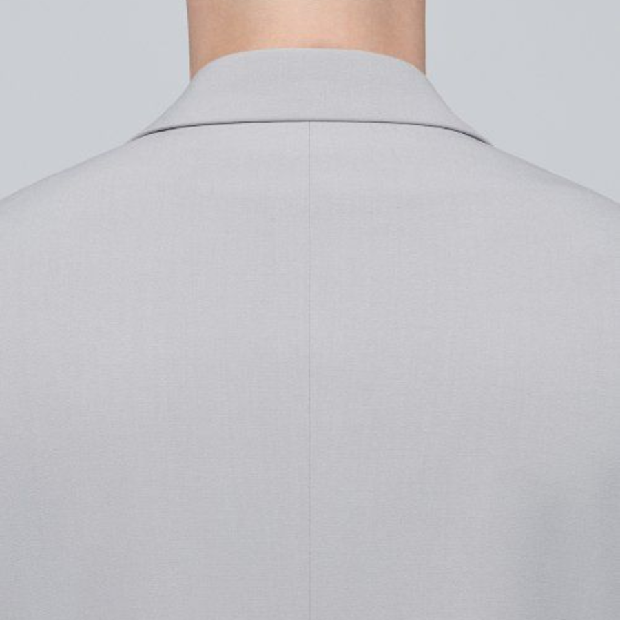 Lightweight Relaxed Basic Blazer — Light Grey