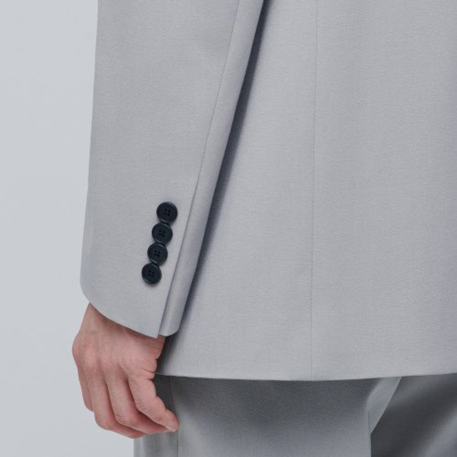 Lightweight Relaxed Basic Blazer — Light Grey