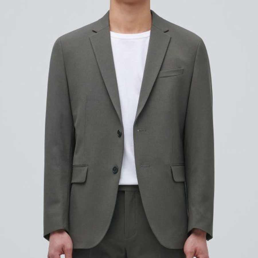 Lightweight Basic Blazer — Dusty Khaki