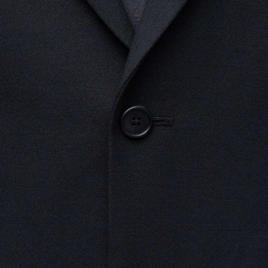 Relaxed Basic Wool Blazer — Black