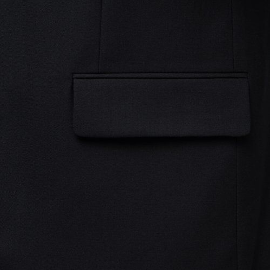 Relaxed Basic Wool Blazer — Black