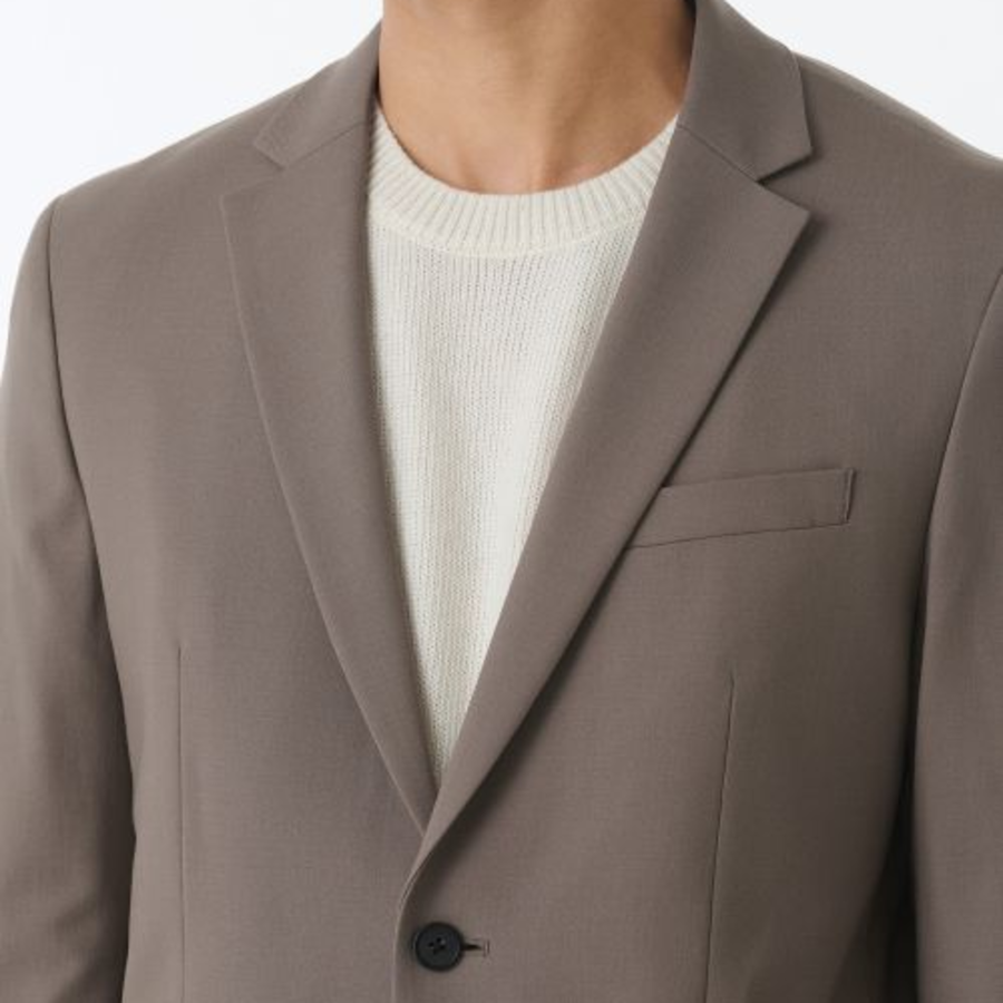Basic Wool Blazer — Dusty Beige