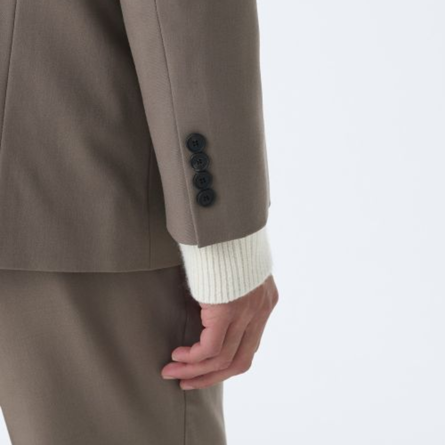 Basic Wool Blazer — Dusty Beige