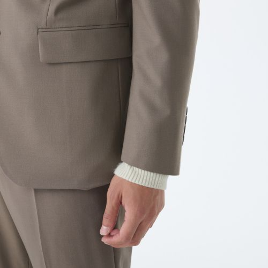 Basic Wool Blazer — Dusty Beige