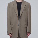 Daddy Shoulder Oversized Blazer — Dusty Beige