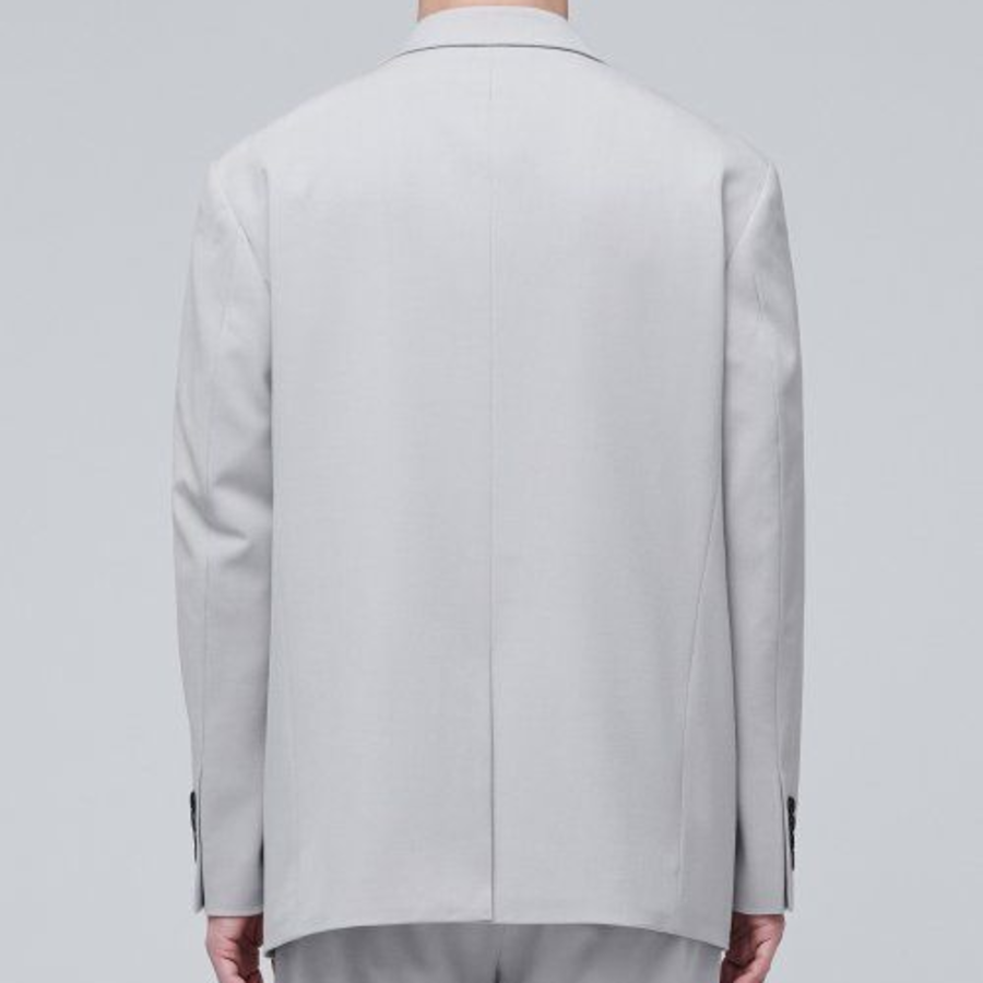 Relaxed Basic Blazer — Light Grey