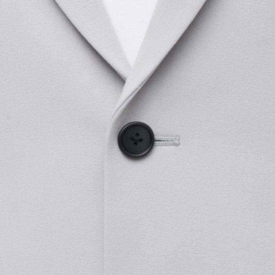 Relaxed Basic Blazer — Light Grey