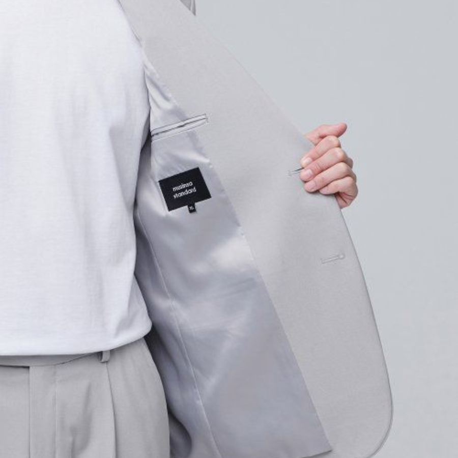 Relaxed Basic Blazer — Light Grey