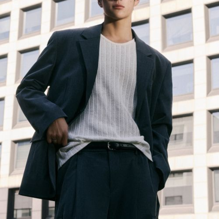 Oversized Blazer — Medium Gray