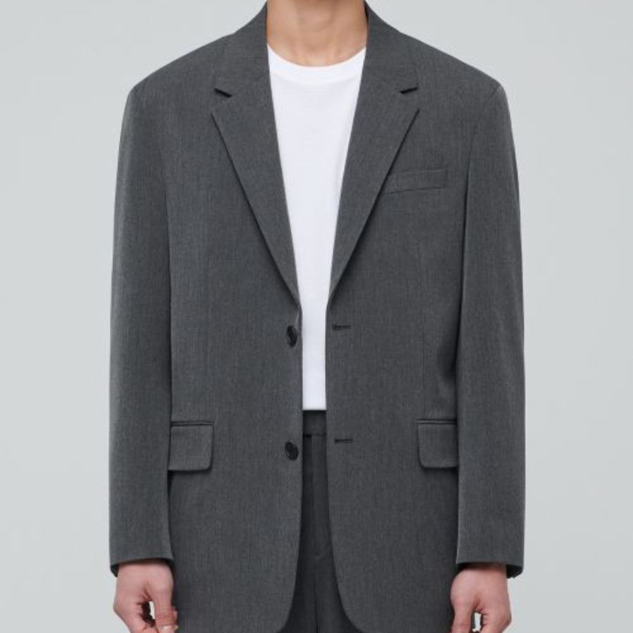 Oversized Blazer — Medium Gray