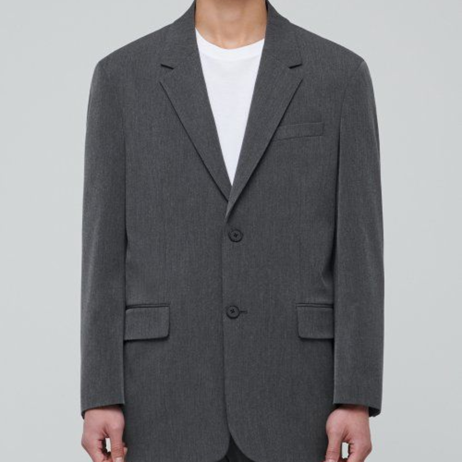 Oversized Blazer — Medium Gray