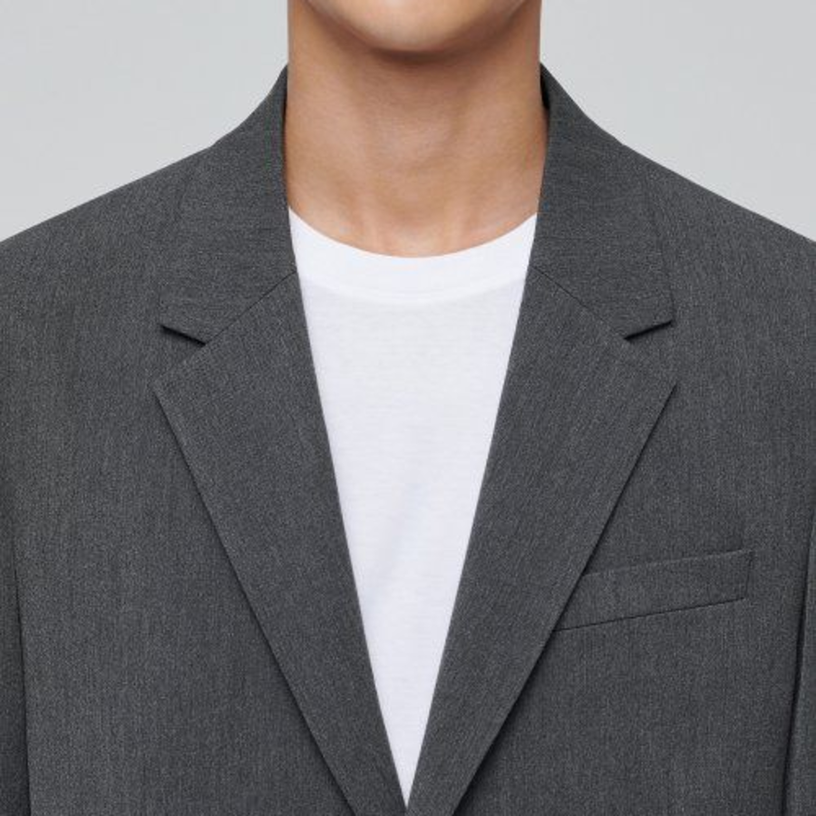 Oversized Blazer — Medium Gray