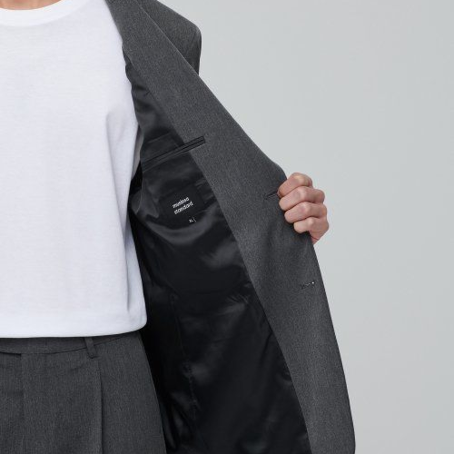 Oversized Blazer — Medium Gray