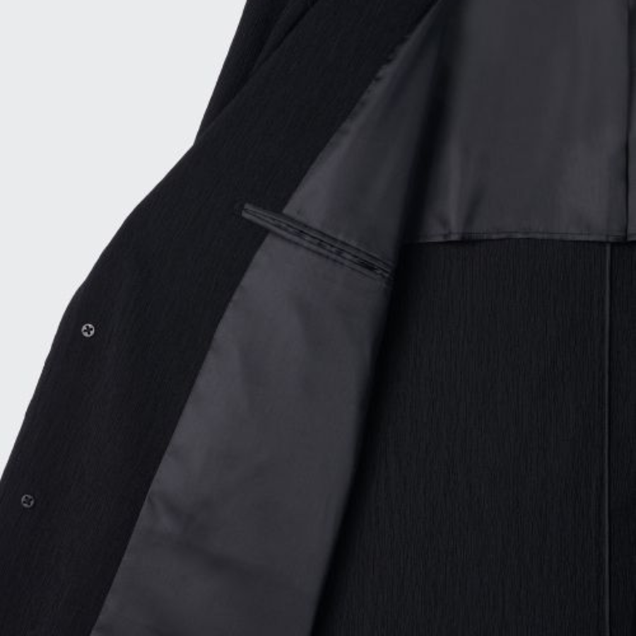 Crinkle Relaxed Blazer — Black