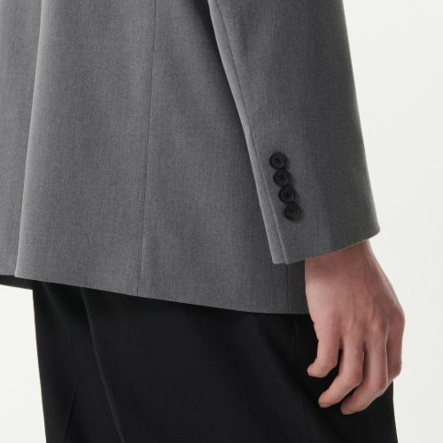 Relaxed Basic Blazer — Grey