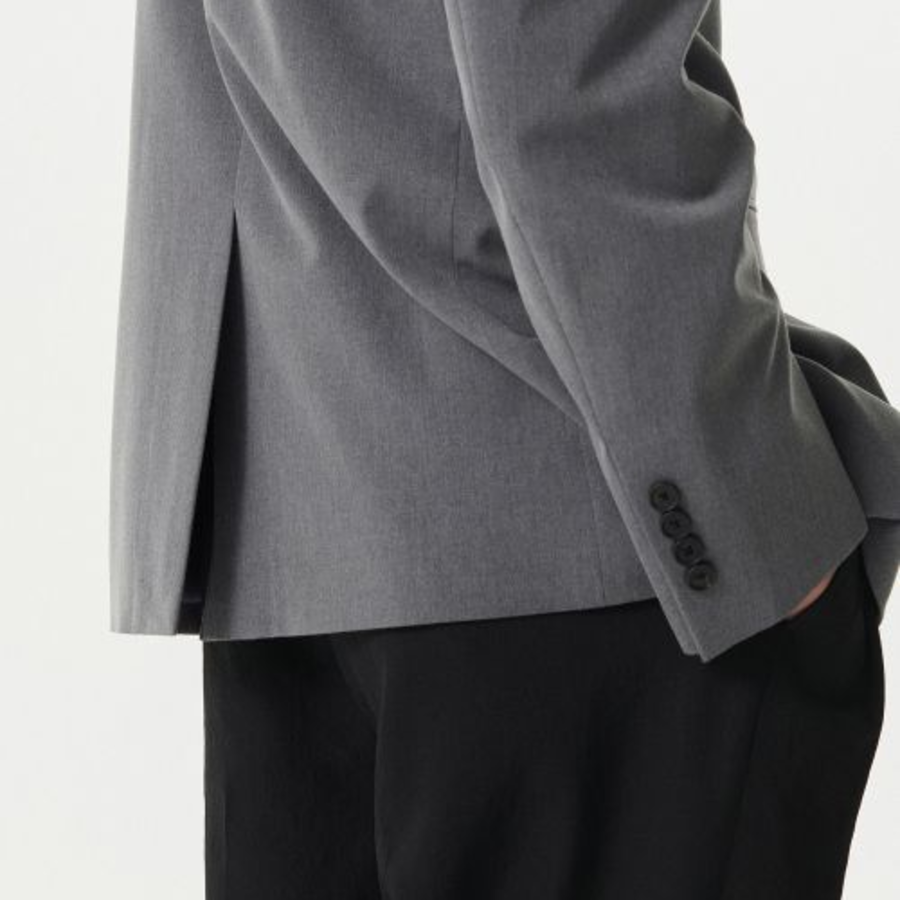 Relaxed Basic Blazer — Grey