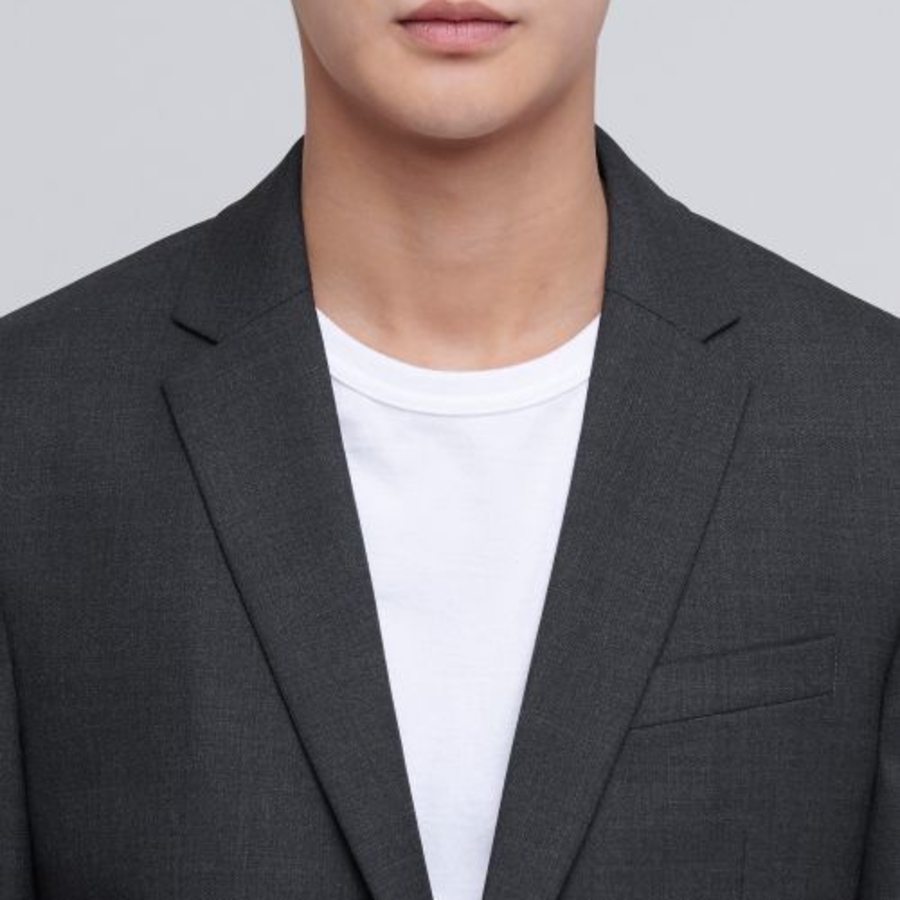 Basic Wool Blazer — Charcoal Gray