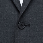 Basic Wool Blazer — Charcoal Gray