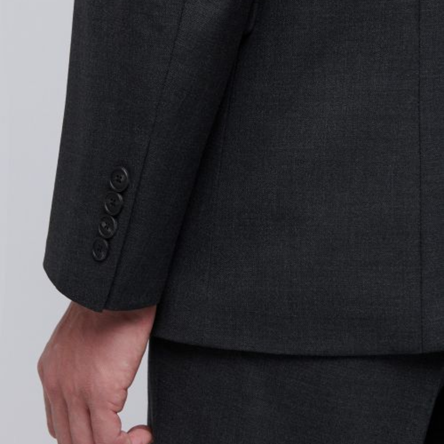 Basic Wool Blazer — Charcoal Gray