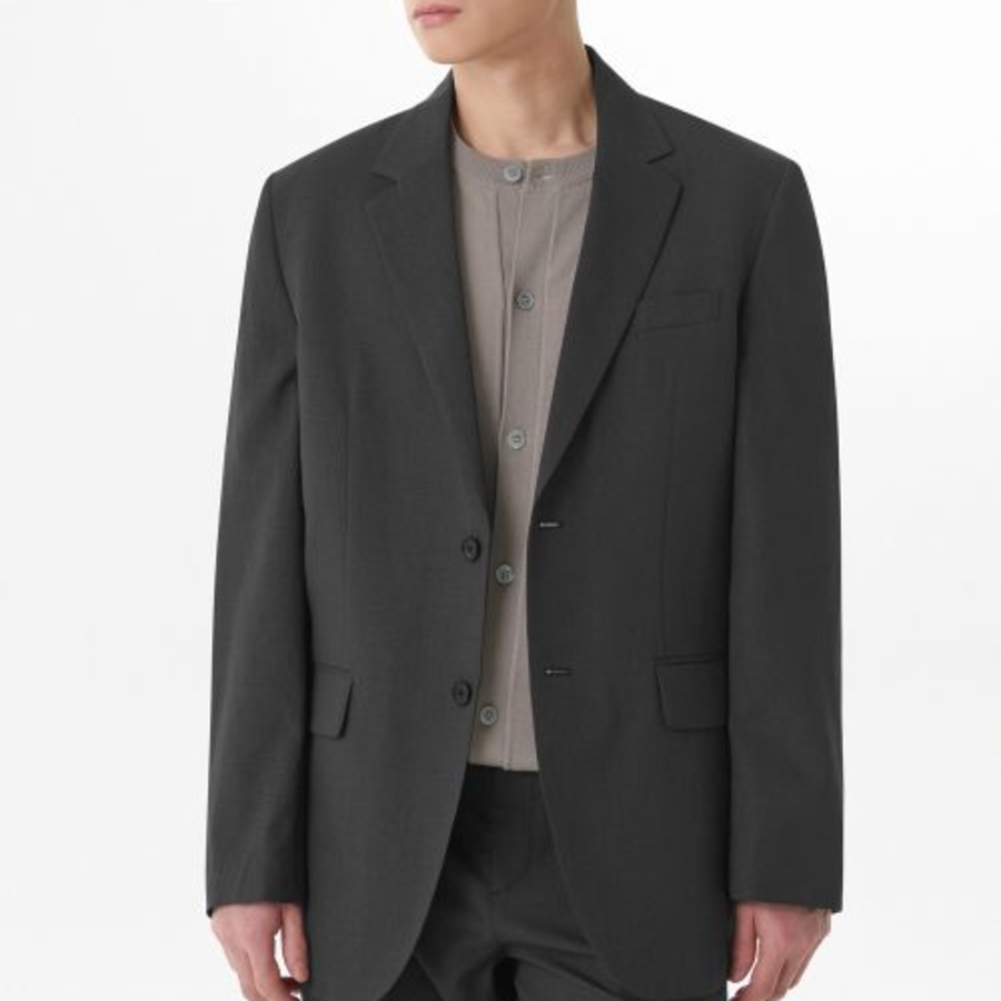 Cool Touch Relaxed Basic Blazer — Gunmetal