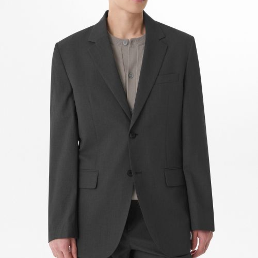Cool Touch Relaxed Basic Blazer — Gunmetal
