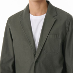 Back Satin Out Pocket Blazer — Khaki