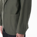 Back Satin Out Pocket Blazer — Khaki